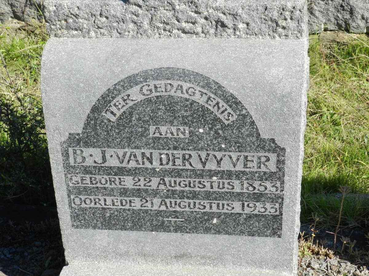 VYVER B.J., van der 1853-1933