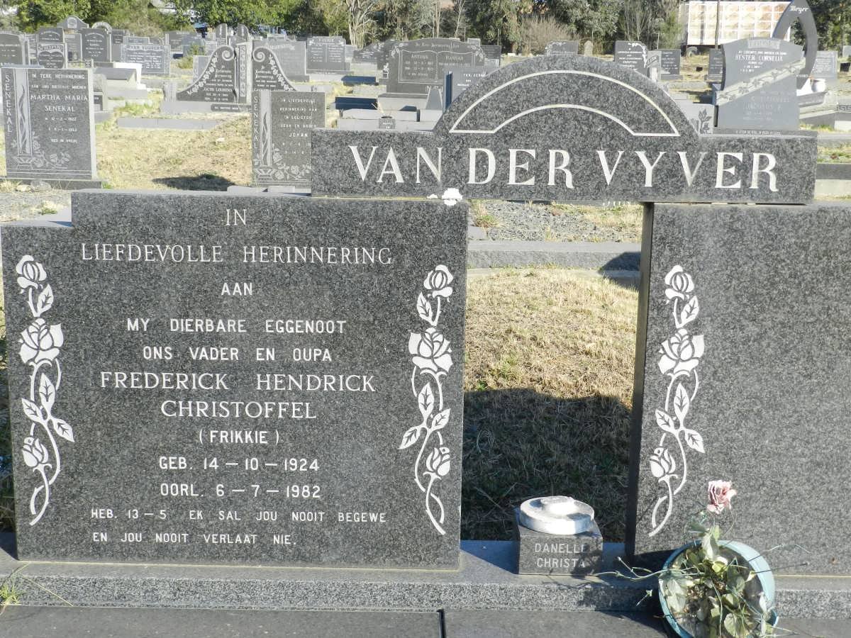 VYVER Frederick Hendrick Christoffel, van der 1924-1982