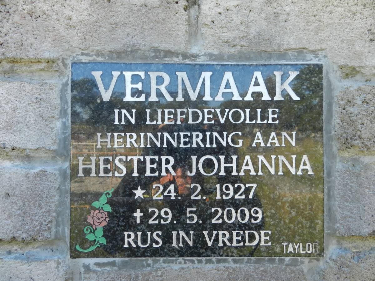 VERMAAK Hester Johanna 1927-2009