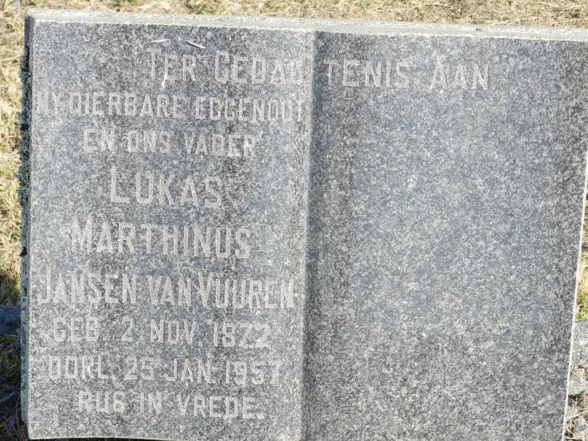 VUUREN Lukas Marthinus, Jansen van 1872-1957