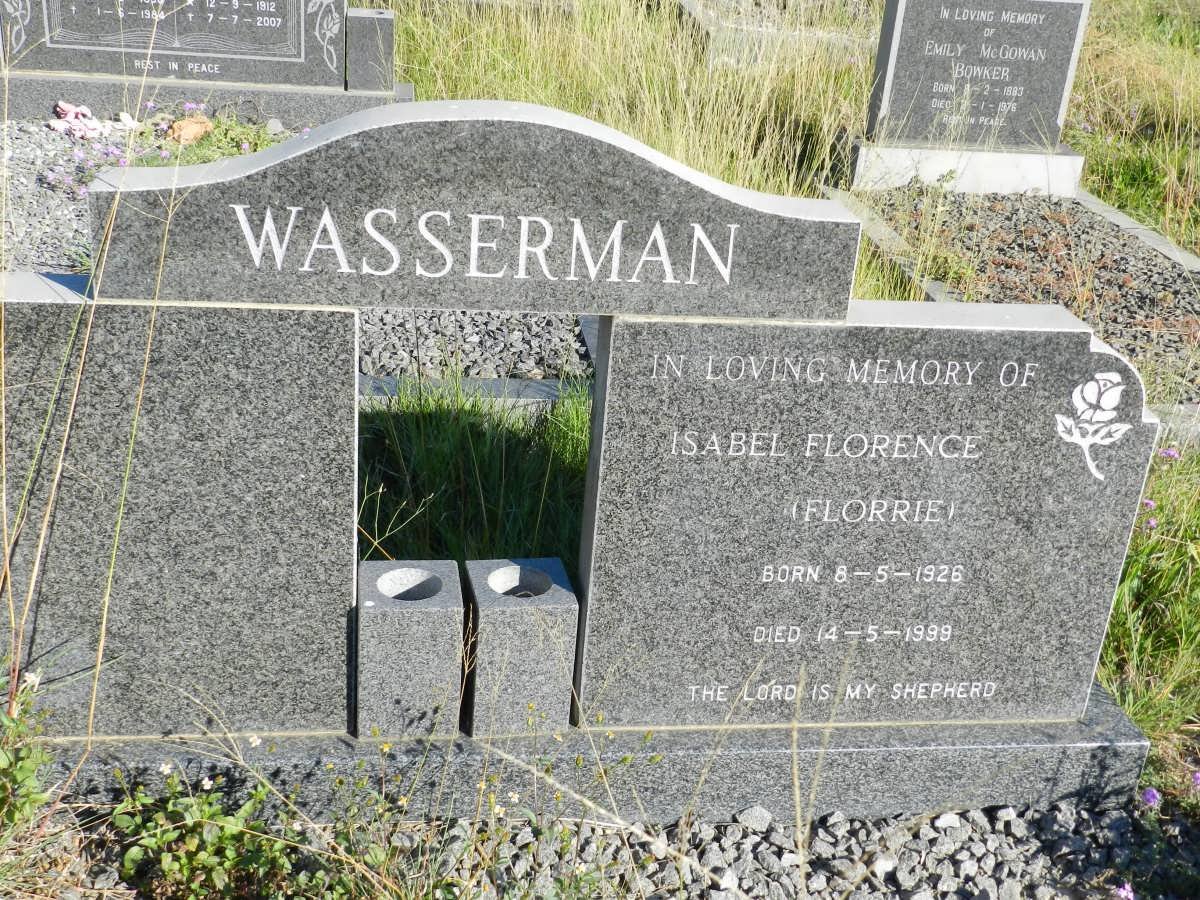 WASSERMAN Isabel Florence 1926-1999