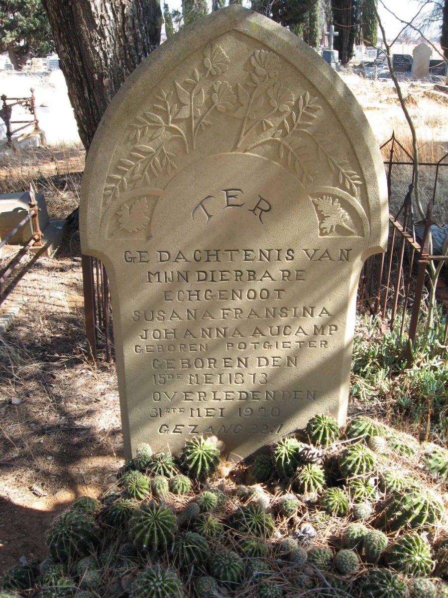 AUCAMP Susana Fransina Johanna nee POTGIETER 1873-1920