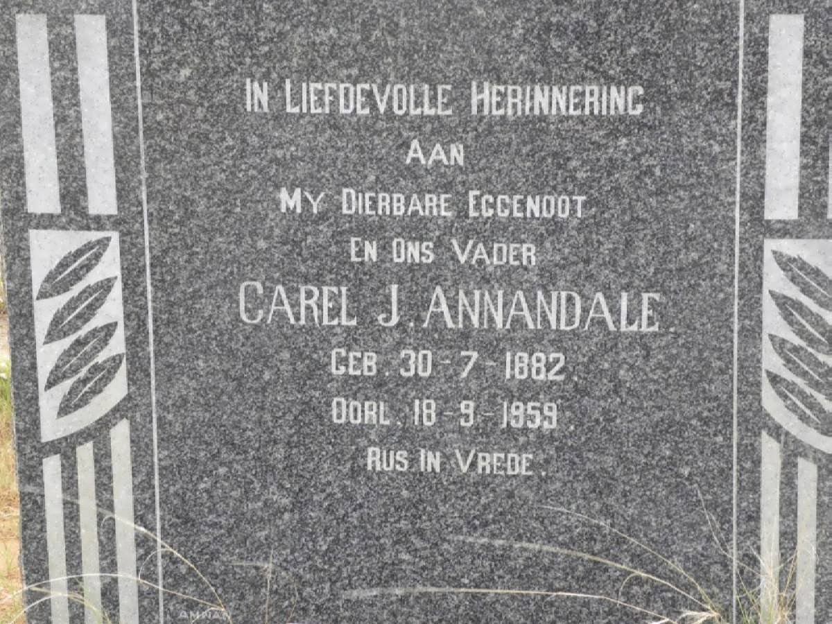 ANNANDALE Carel J. 1882-1959