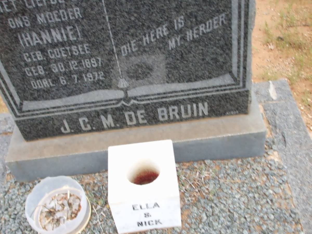 BRUIN J.C.M., de nee COETSEE 1897-1972