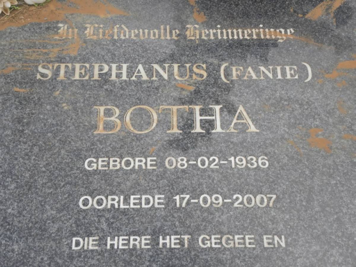 BOTHA Stephanus 1936-2007
