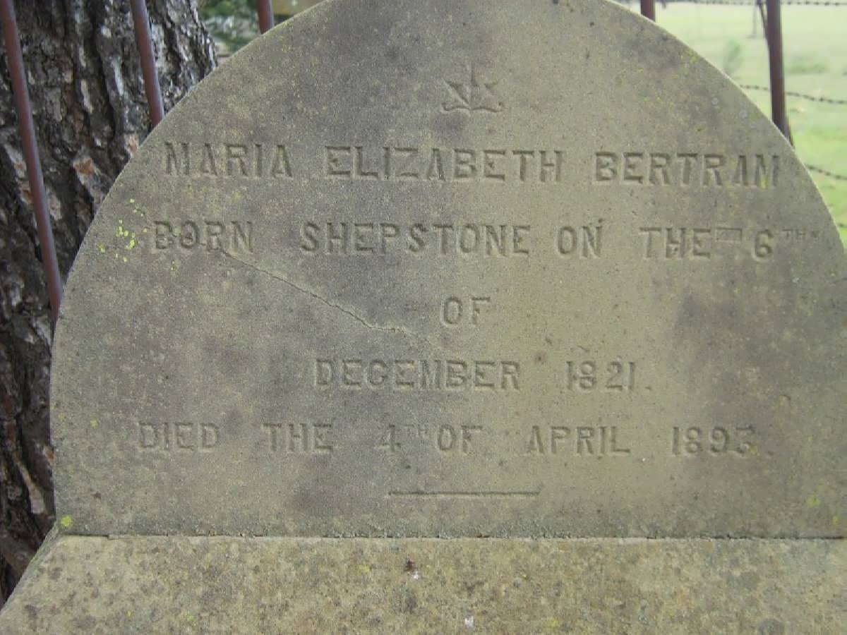 BERTRAM Maria Elizabeth nee SHEPSTONE 1821-1893