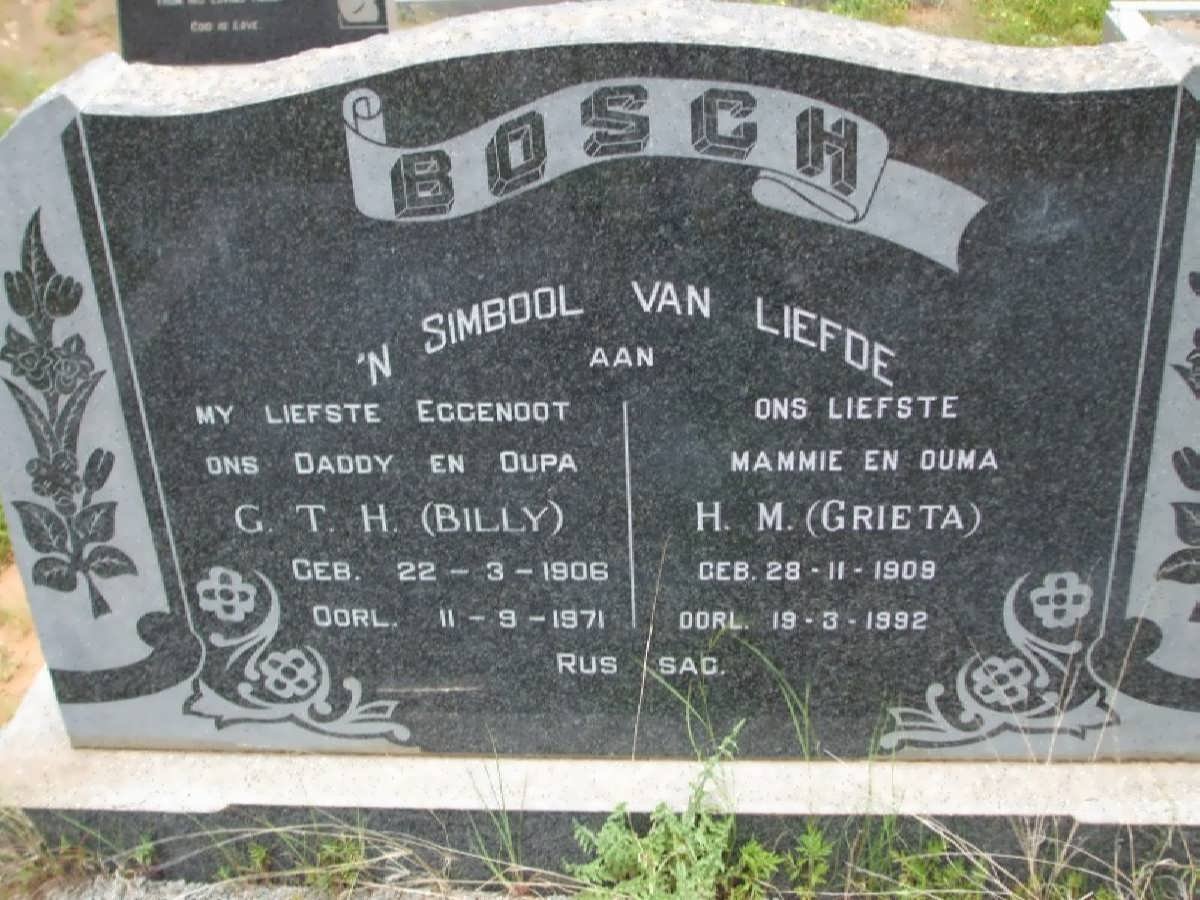 BOSCH G.T.H. 1906-1971 &amp; H.M. 1909-1992