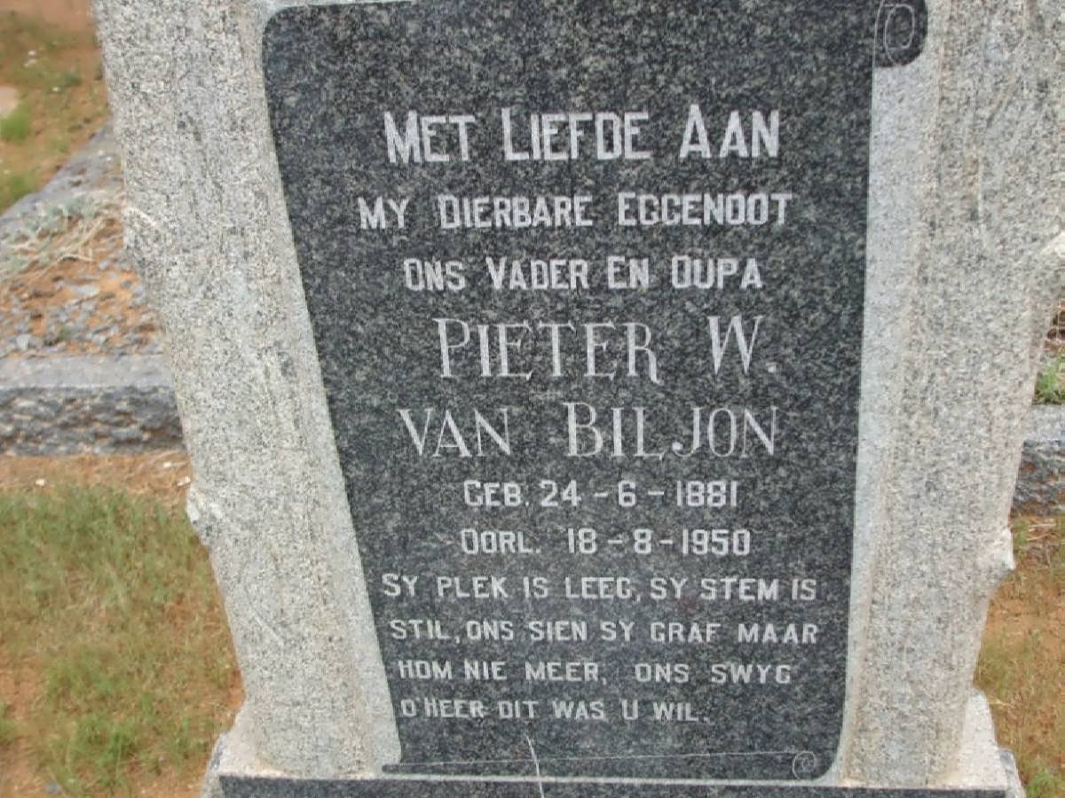 BILJON Pieter W., van 1881-1950