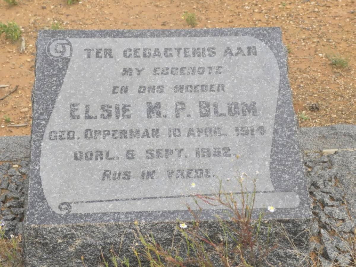 BLOM Elsie M.P. nee OPPERMAN 1914-1952