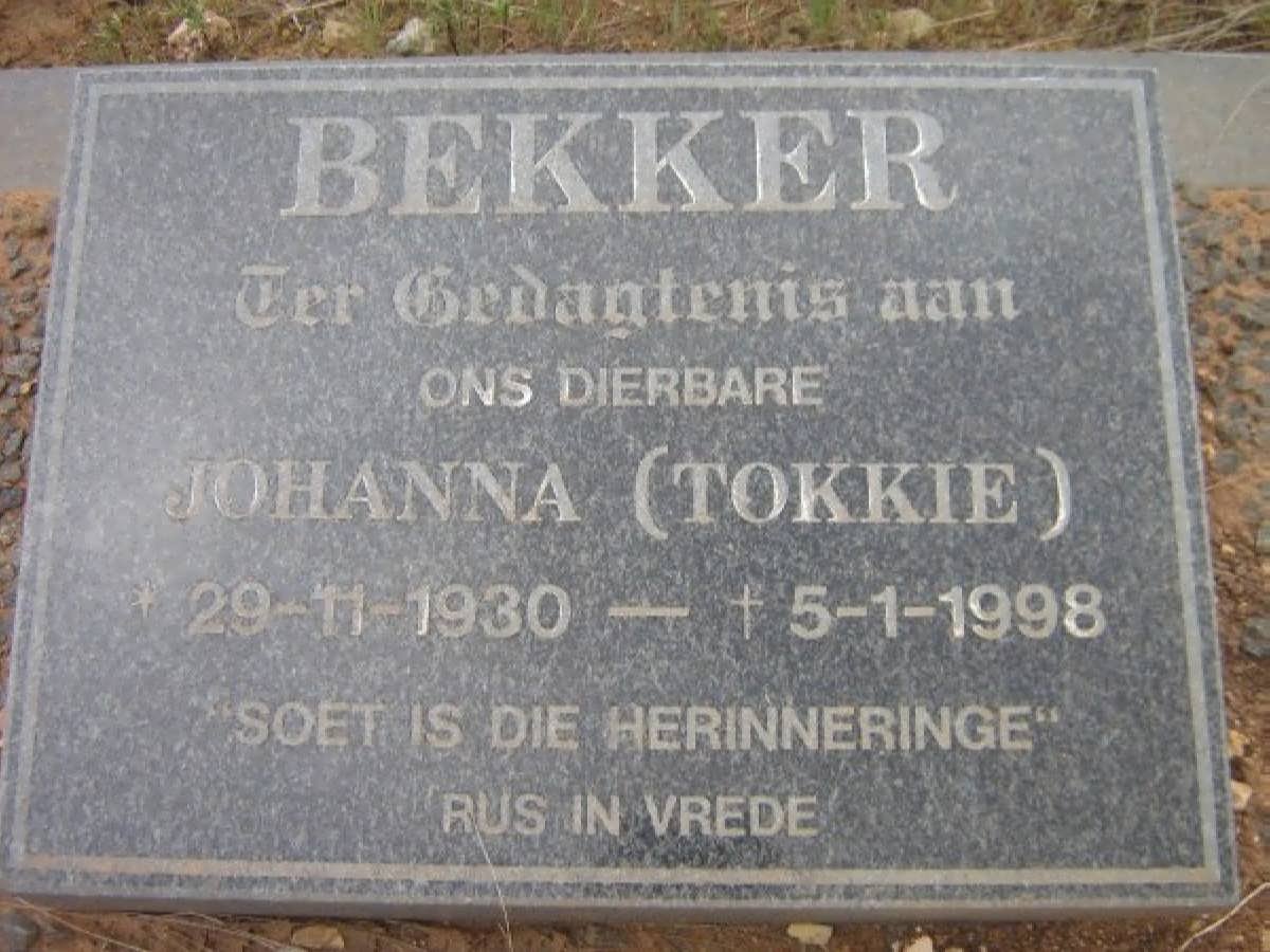 BEKKER Johanna 1930-1998
