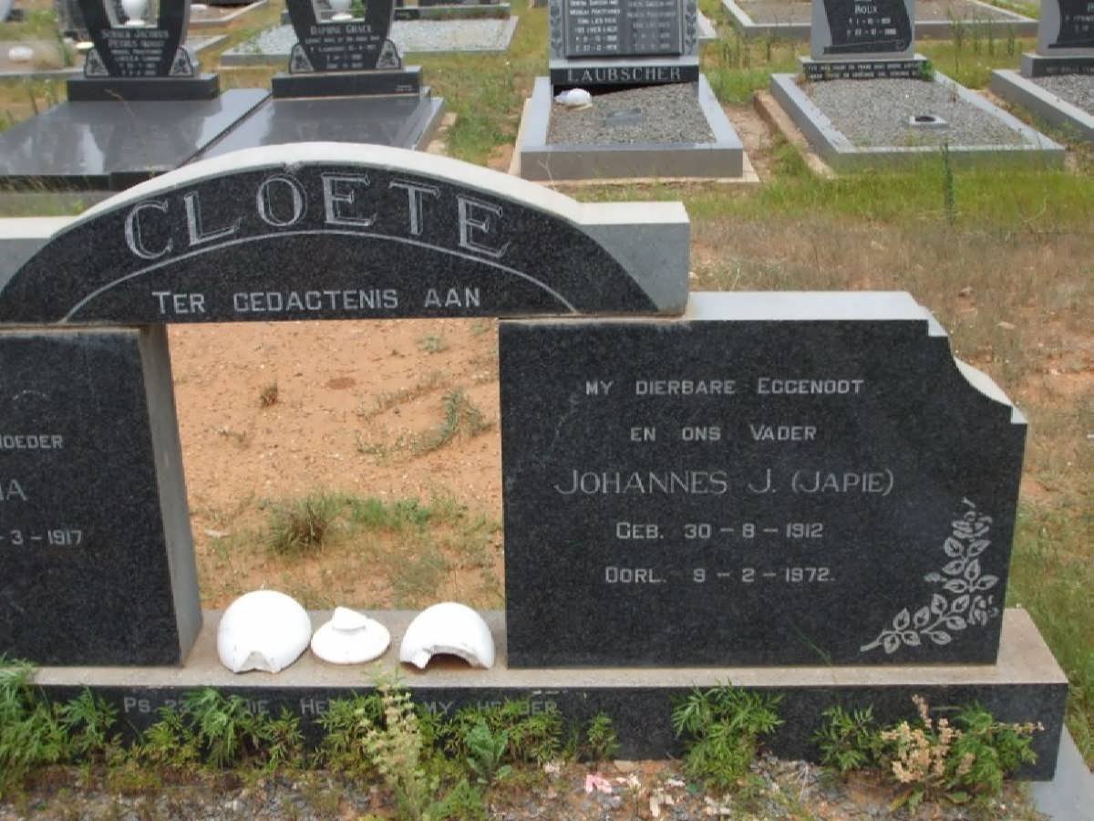 CLOETE Johannes J. 1912-1972
