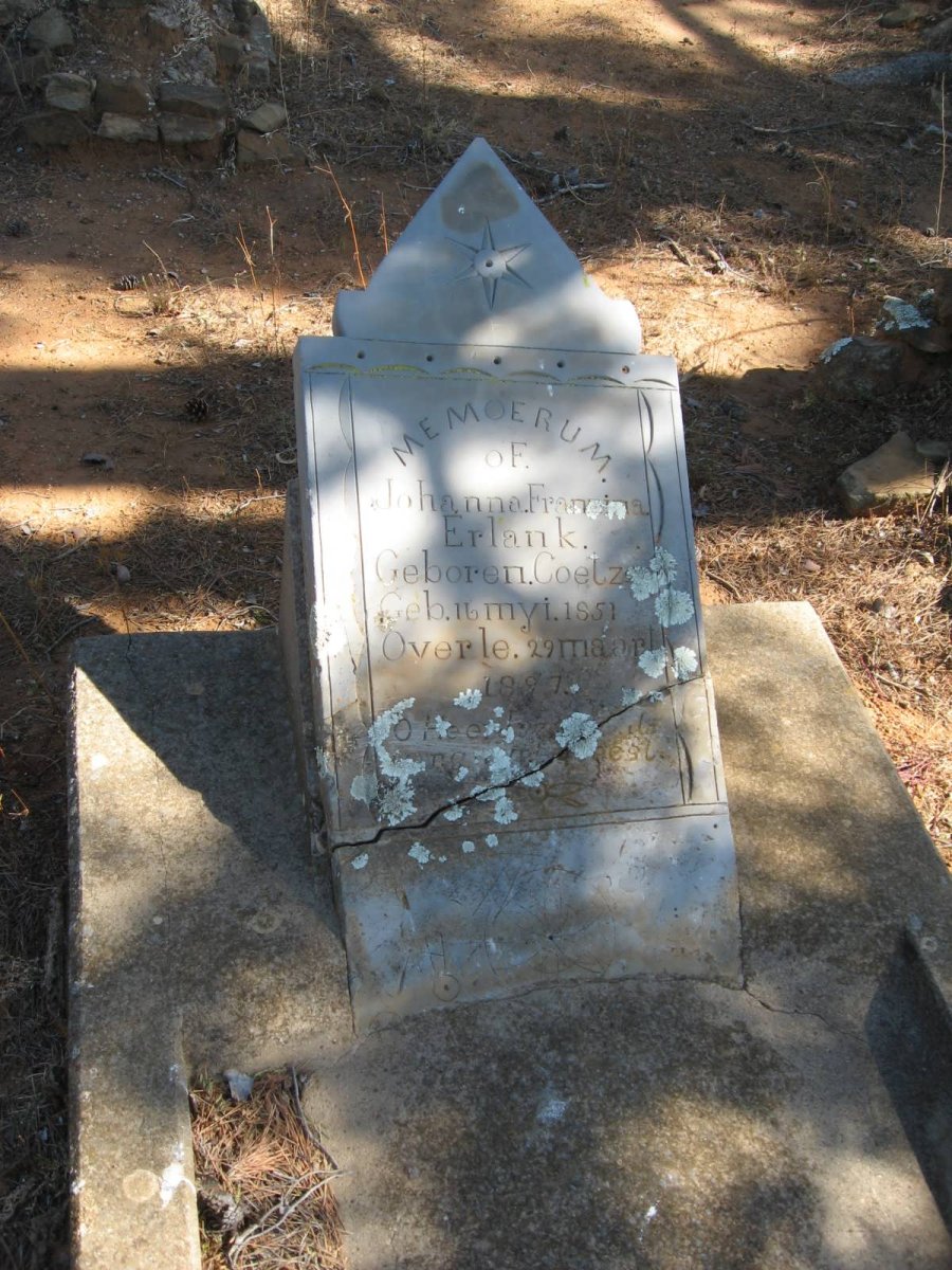 ERLANK Johanna Fransina nee COETZEE 1851-1897