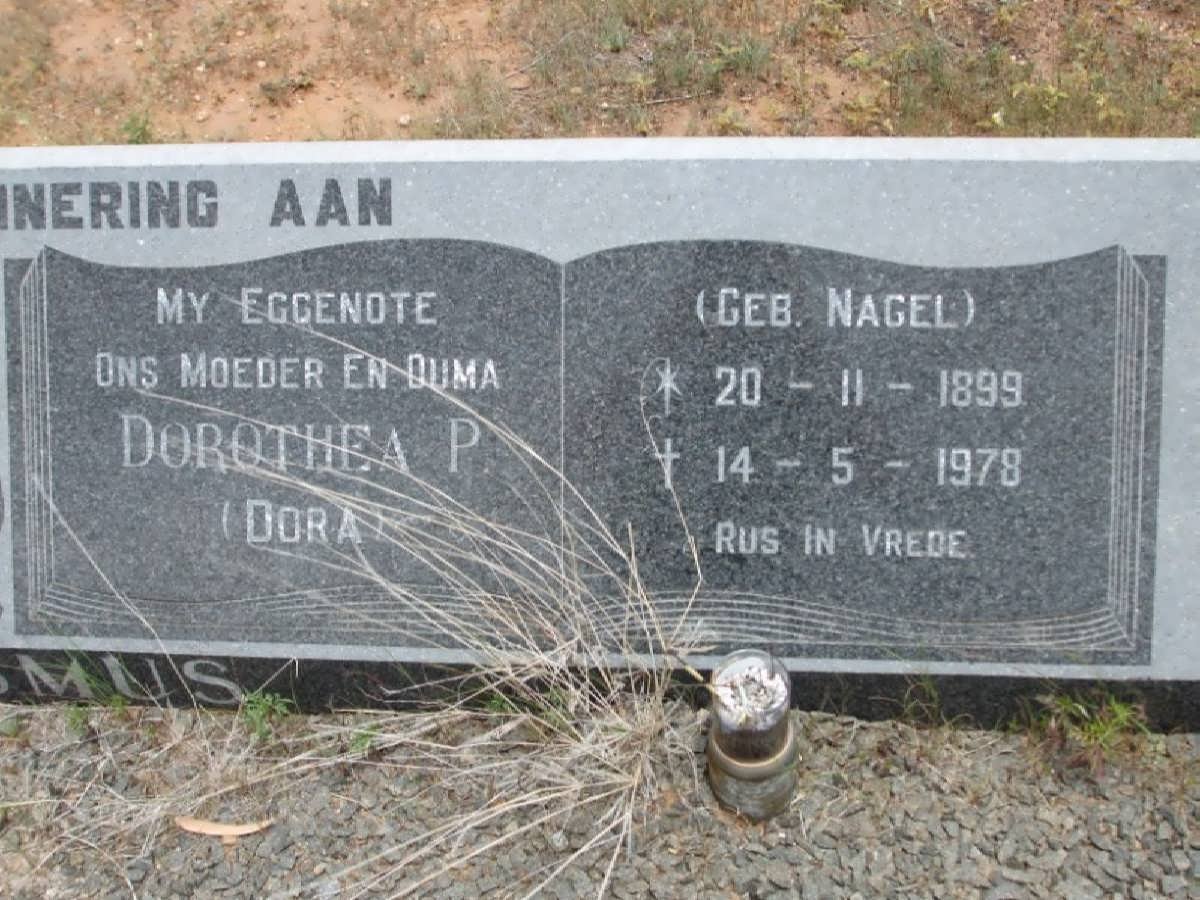 ERASMUS Dorothea P. nee NAGEL 1899-1978