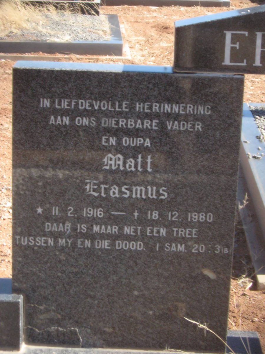 ERASMUS Matt 1916-1980
