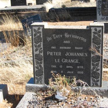 GRANGE Pieter Johannes, le 1870-1950