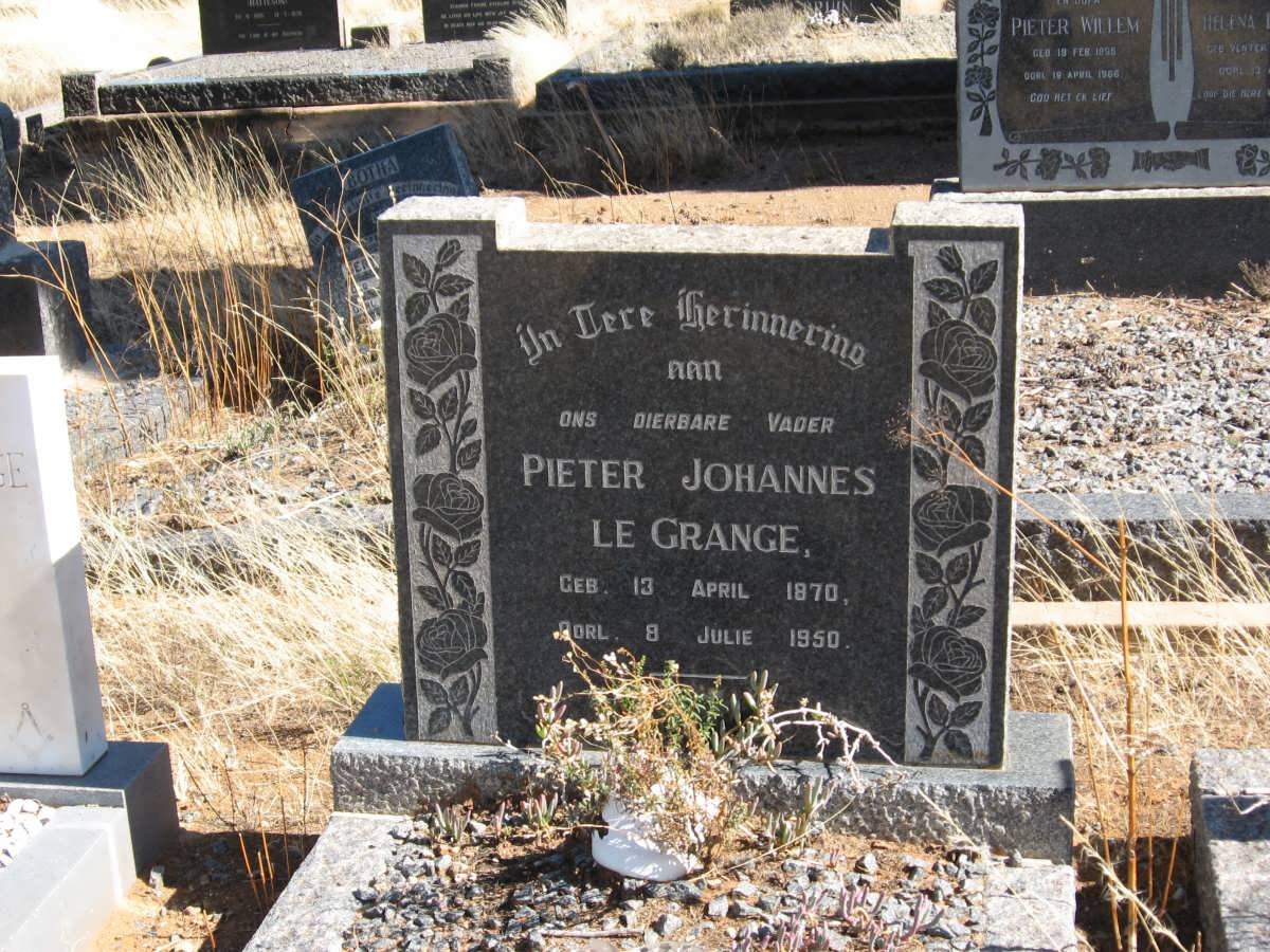 GRANGE Pieter Johannes, le 1870-1950