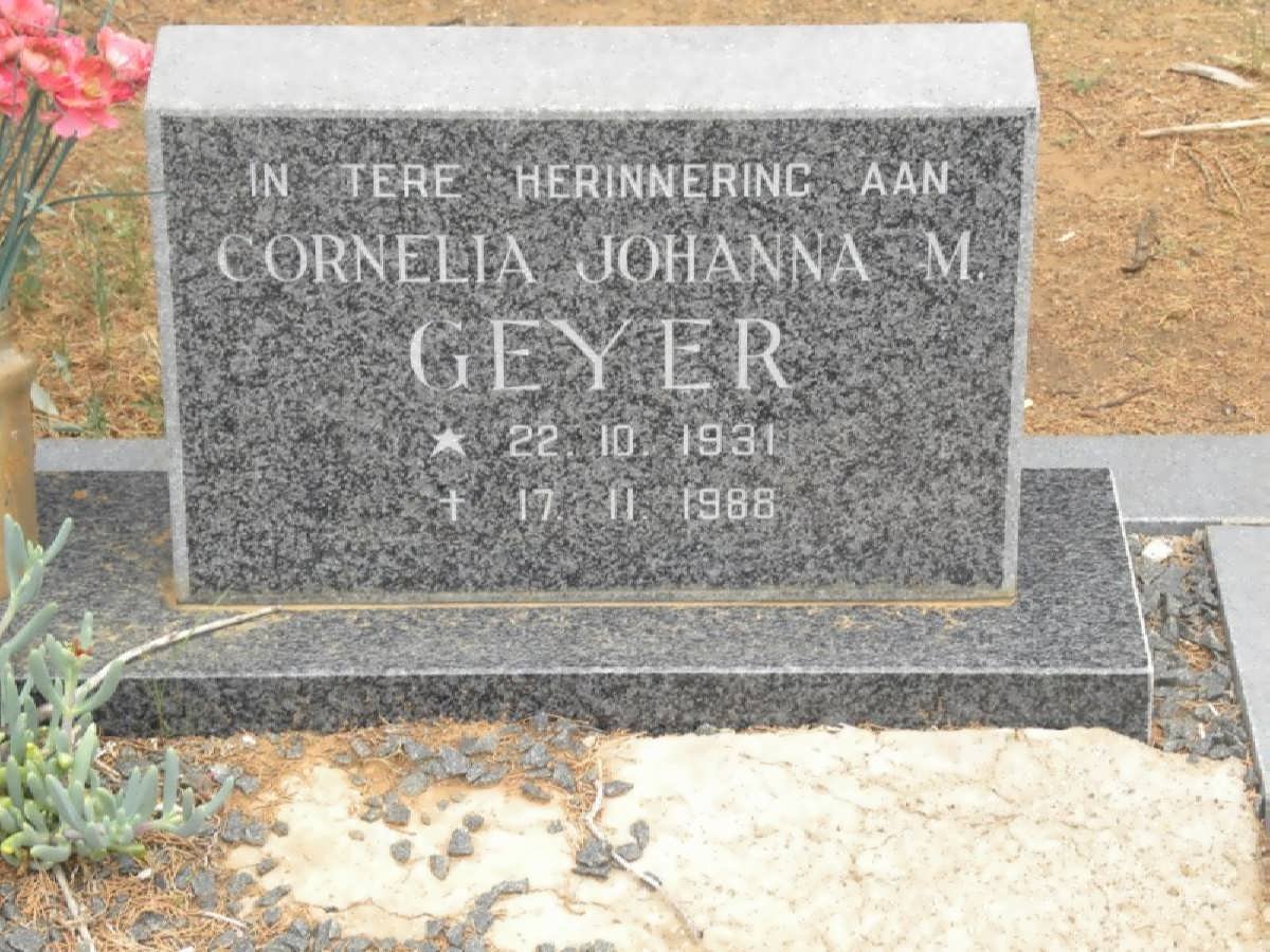 GEYER Cornelia Johanna M. 1931-1988