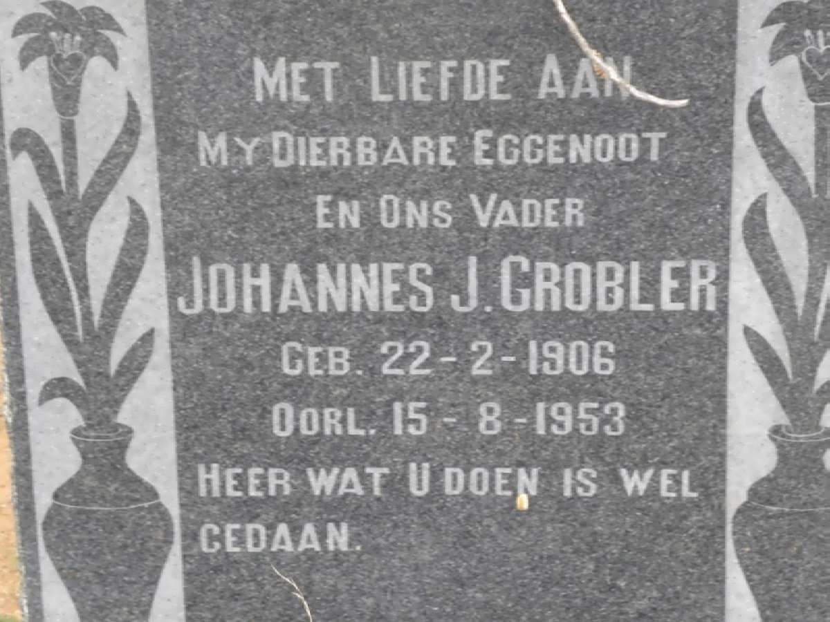GROBLER Johannes J. 1906-1953