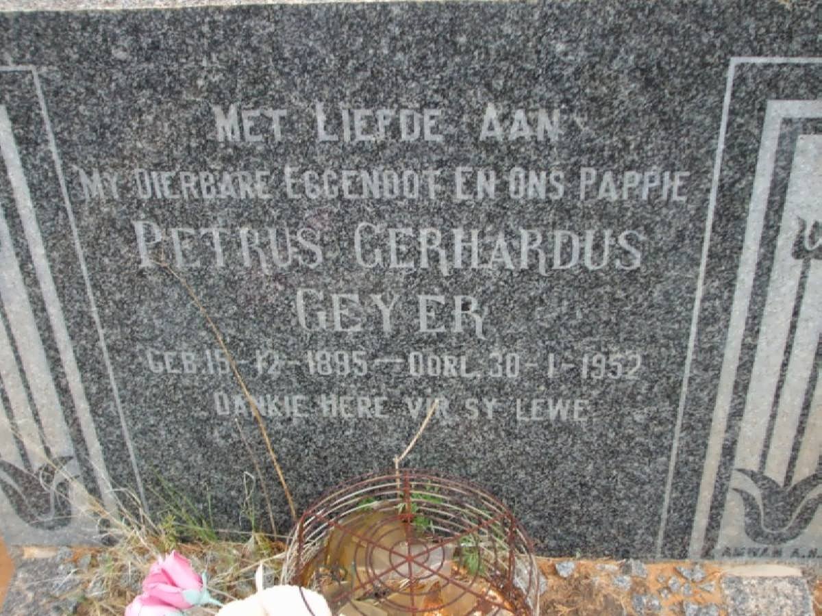GEYER Petrus Gerhardus 1895-1952