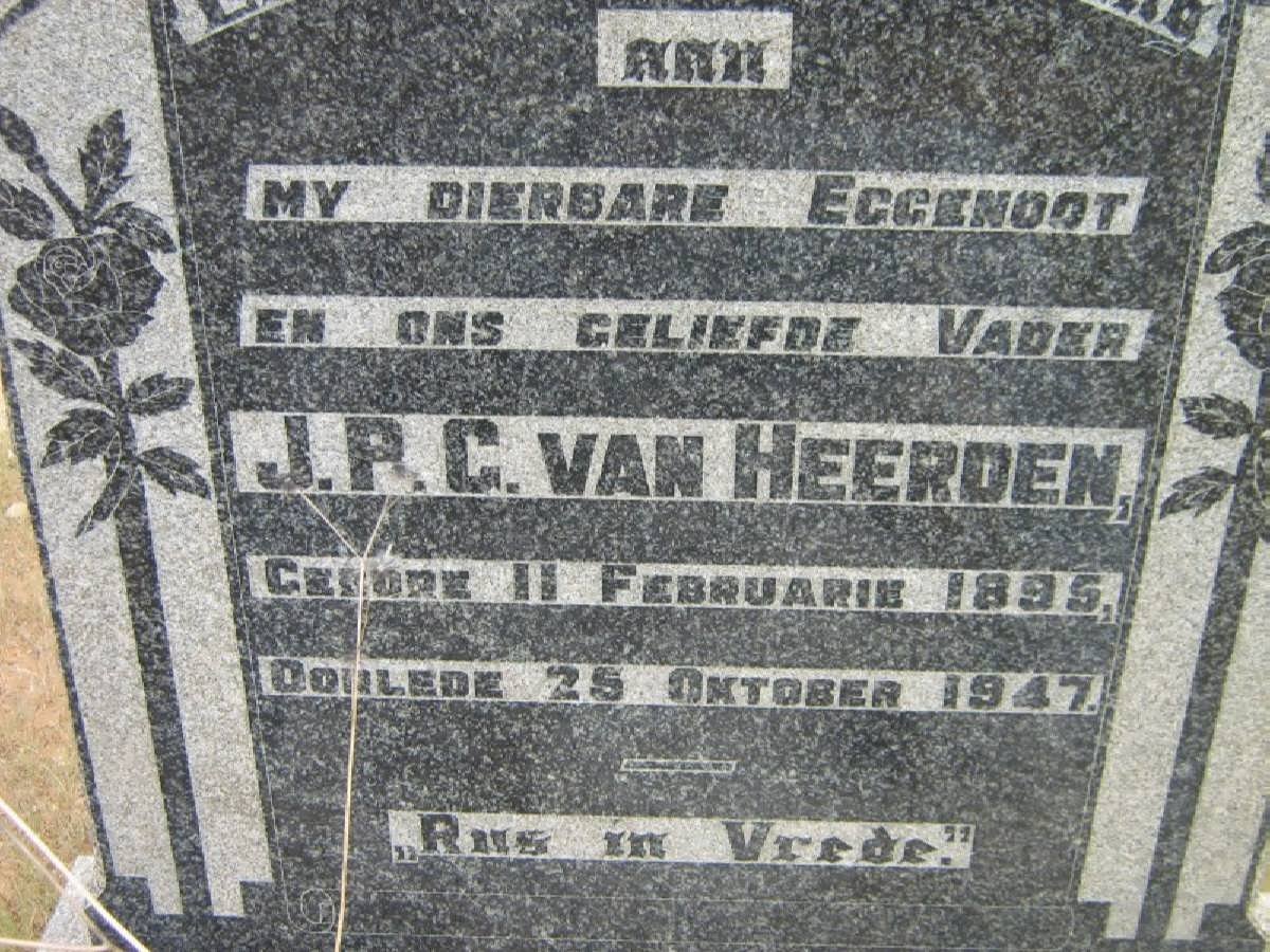 HEERDEN J.P.C., van 1895-1947