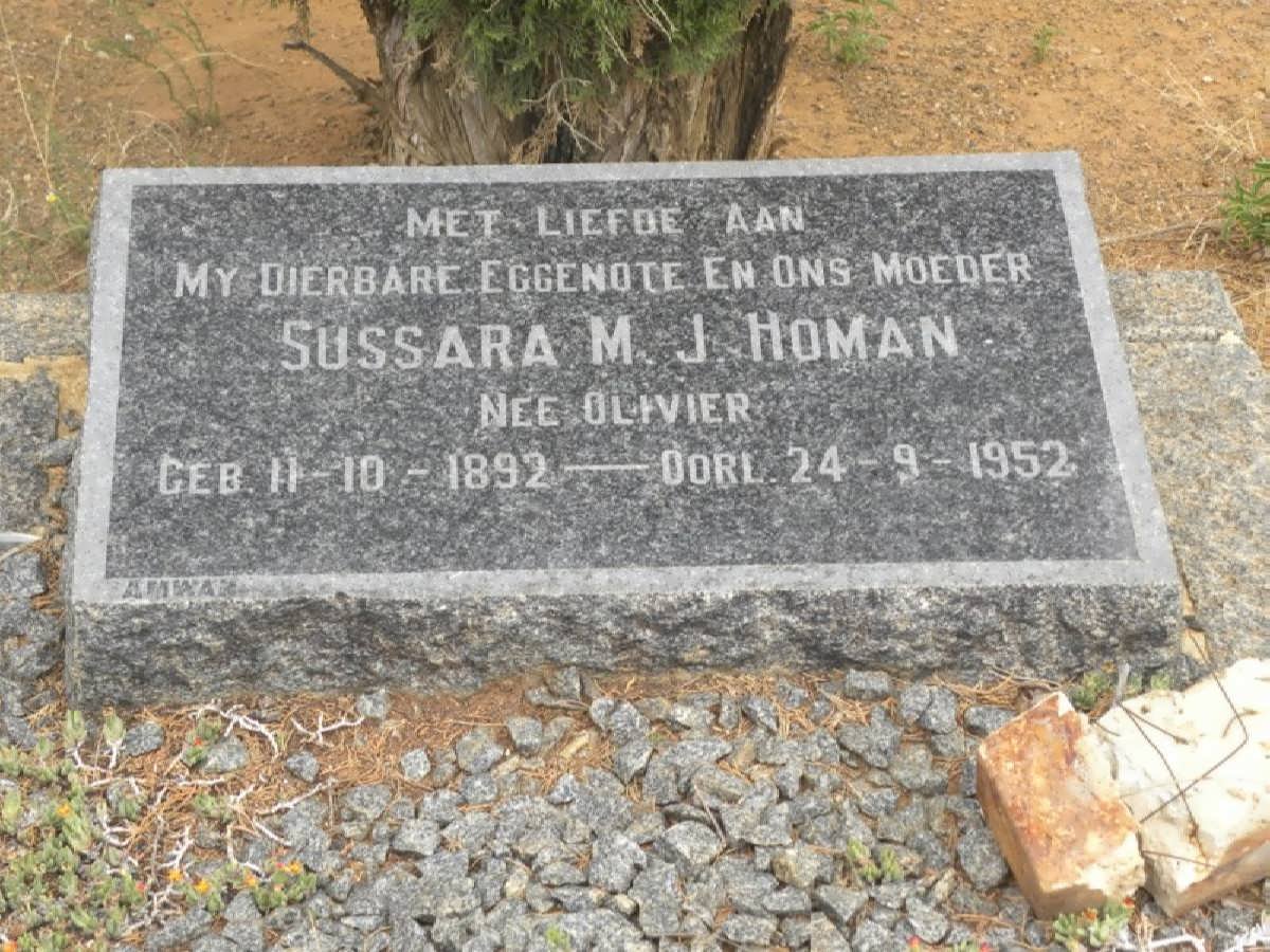 HOMAN Sussara M. nee OLIVIER 1892-1952