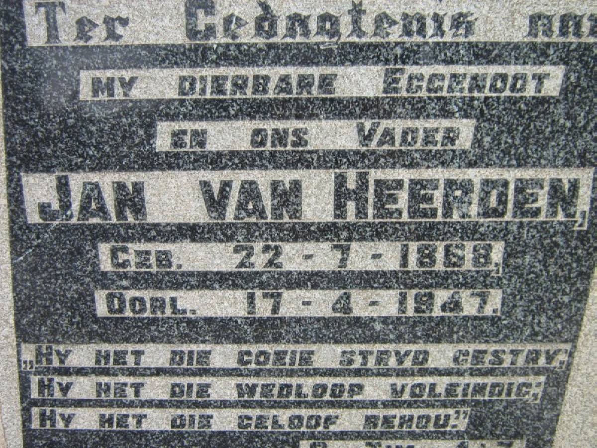 HEERDEN Jan, van 1868-1947