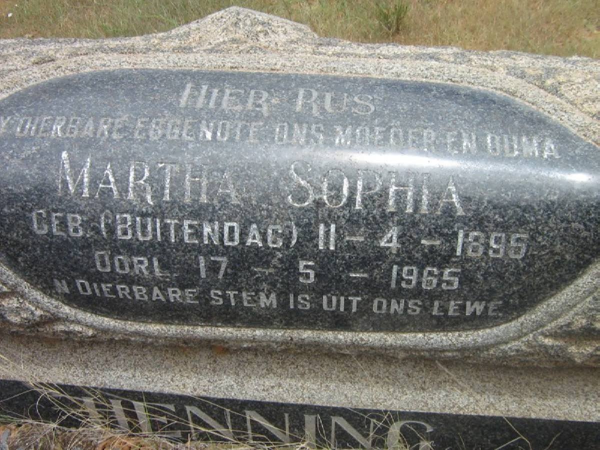 HENNING Martha Sophia nee BUITENDAG 1895-1965