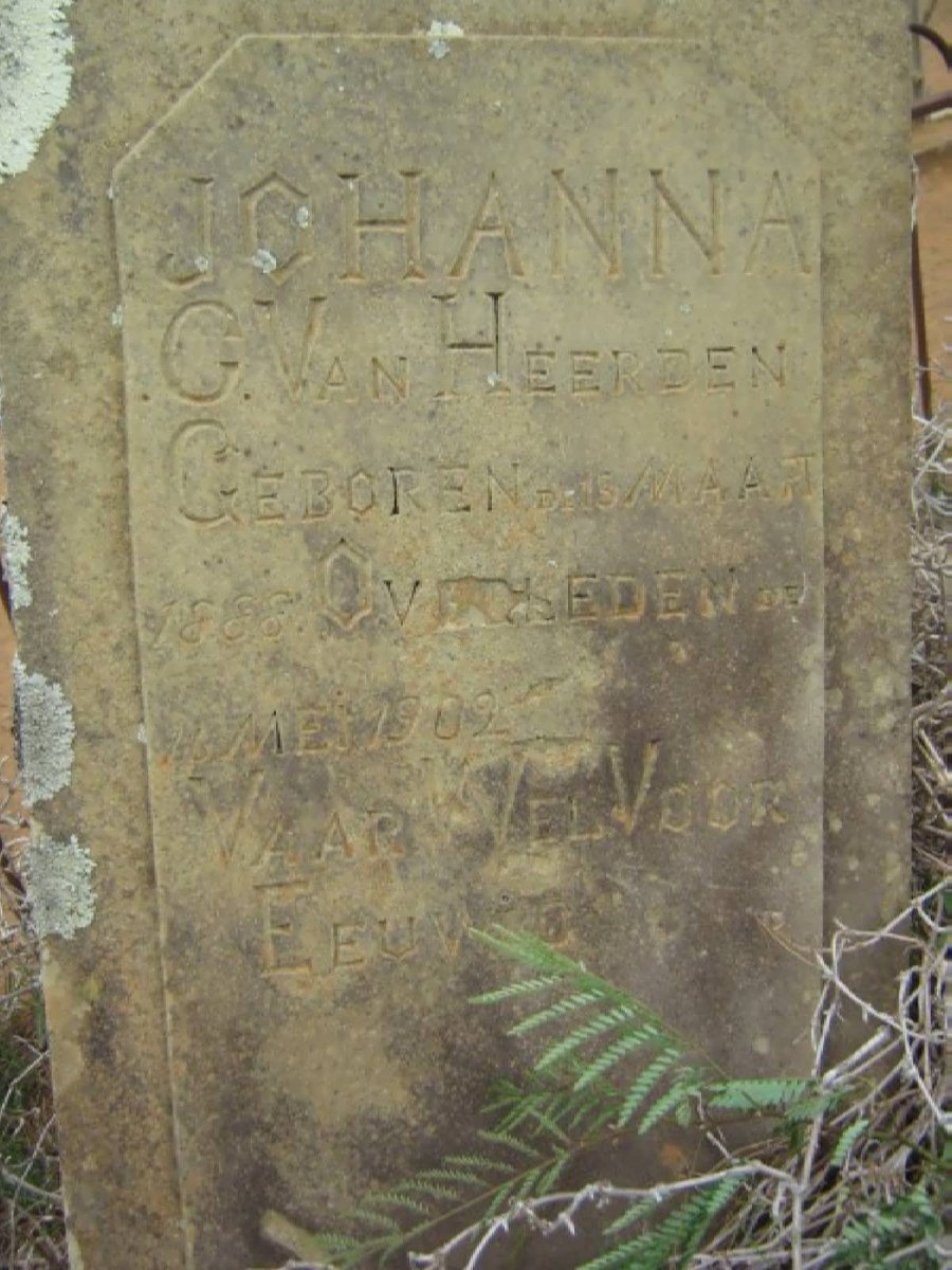 HEERDEN Johanna G., van 1888-1902
