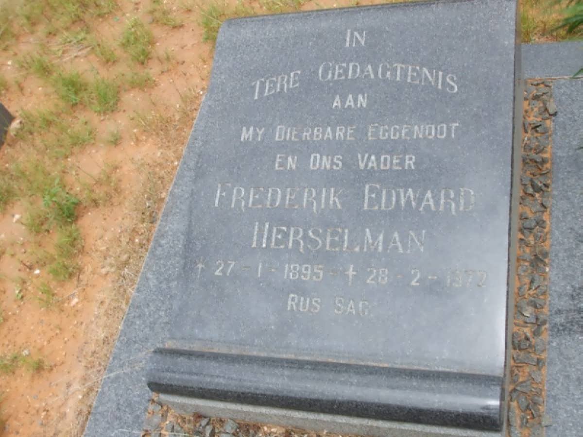 HERSELMAN Frederik Edward 1895-1972
