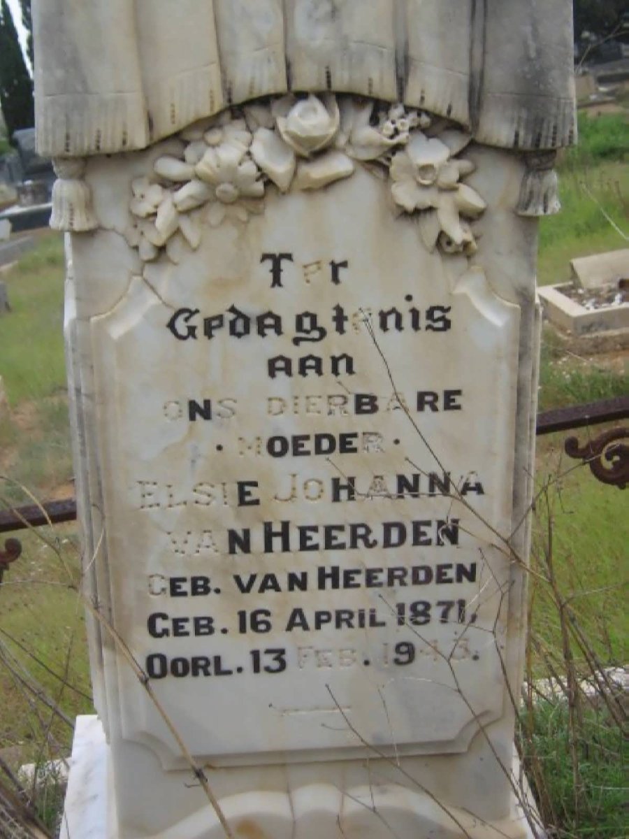 HEERDEN Elsie Johanna, van nee VAN HEERDEN 1871-1945
