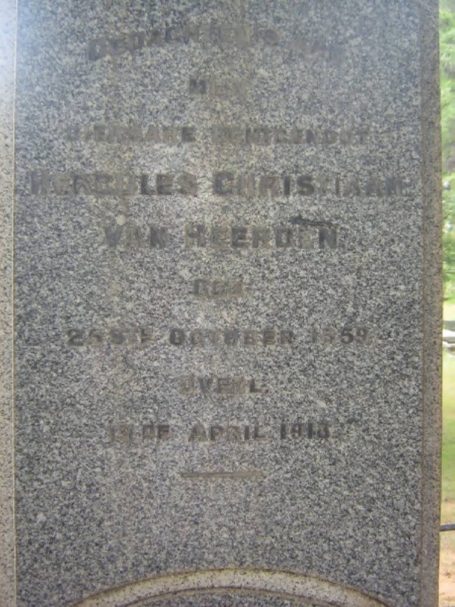 HEERDEN Herculus Christiaan, van 1859-1913