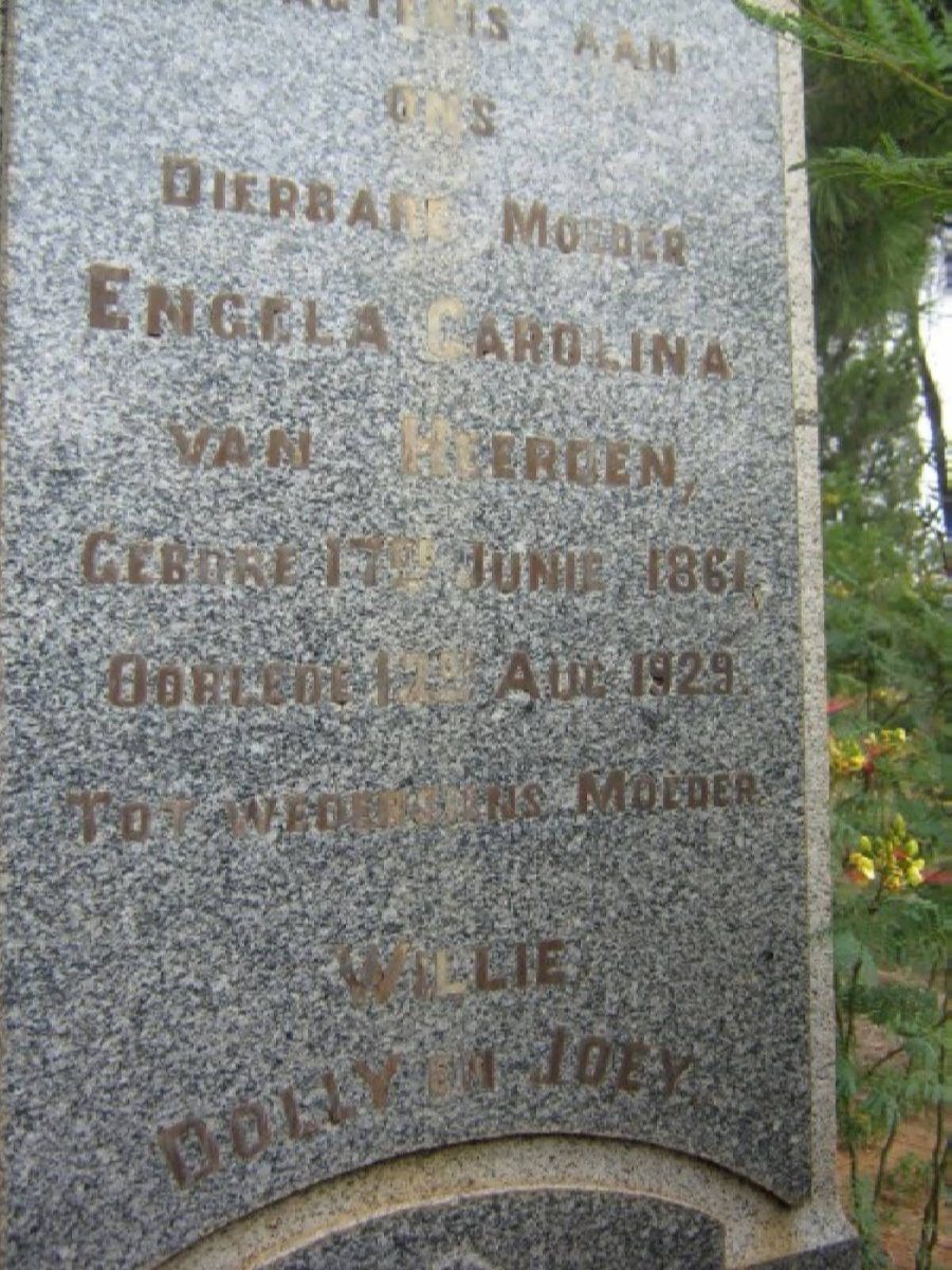 HEERDEN Engela Carolina, van 1861-1929