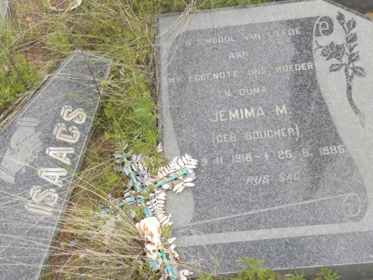 ISAACS Jemima M. nee BOUCHER 1916-1985