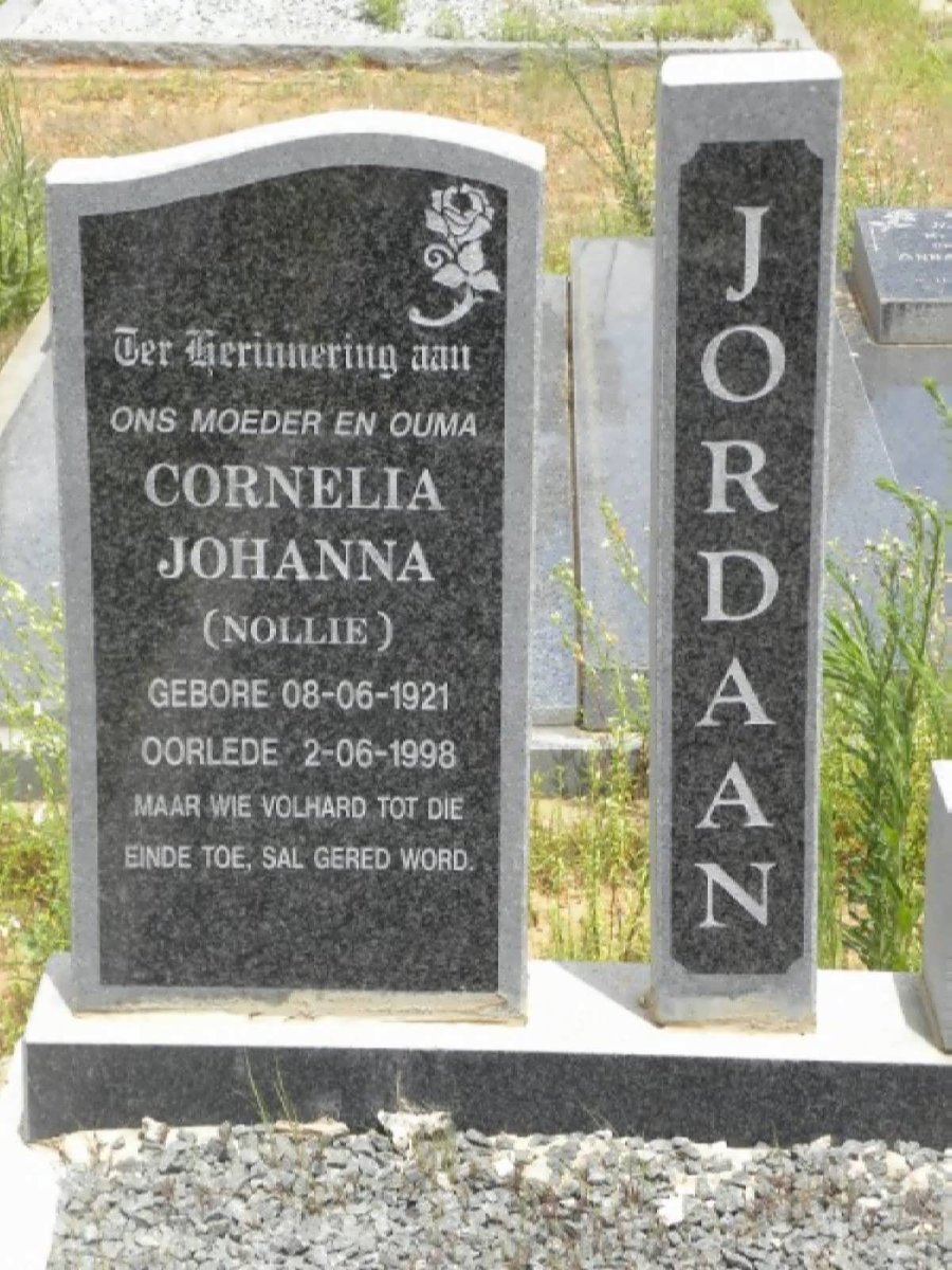 JORDAAN Cornelia Johanna 1921-1998