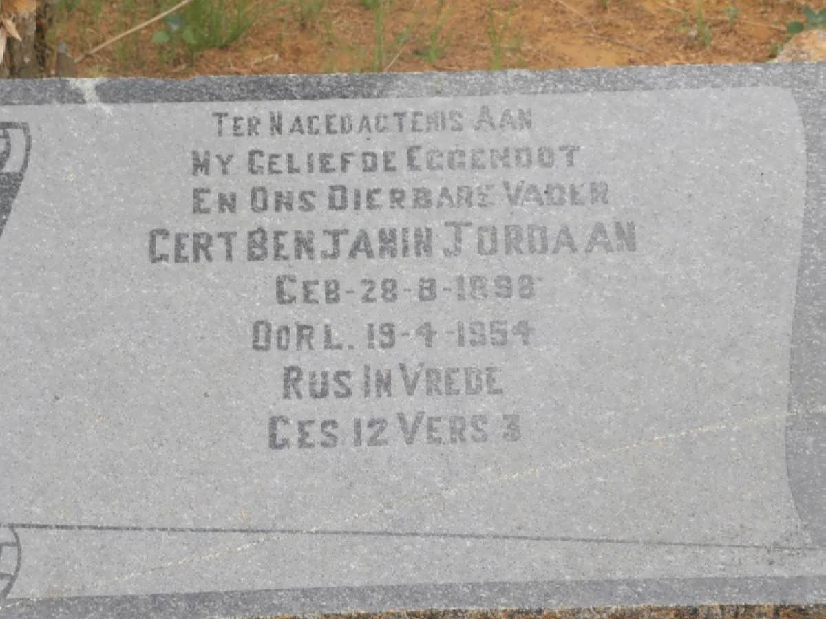 JORDAAN Gert Benjamin 1898-1954