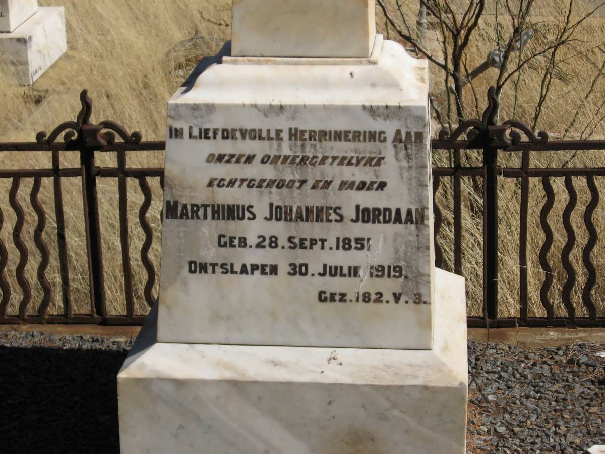 JORDAAN Marthinus Johannes 1851-1919