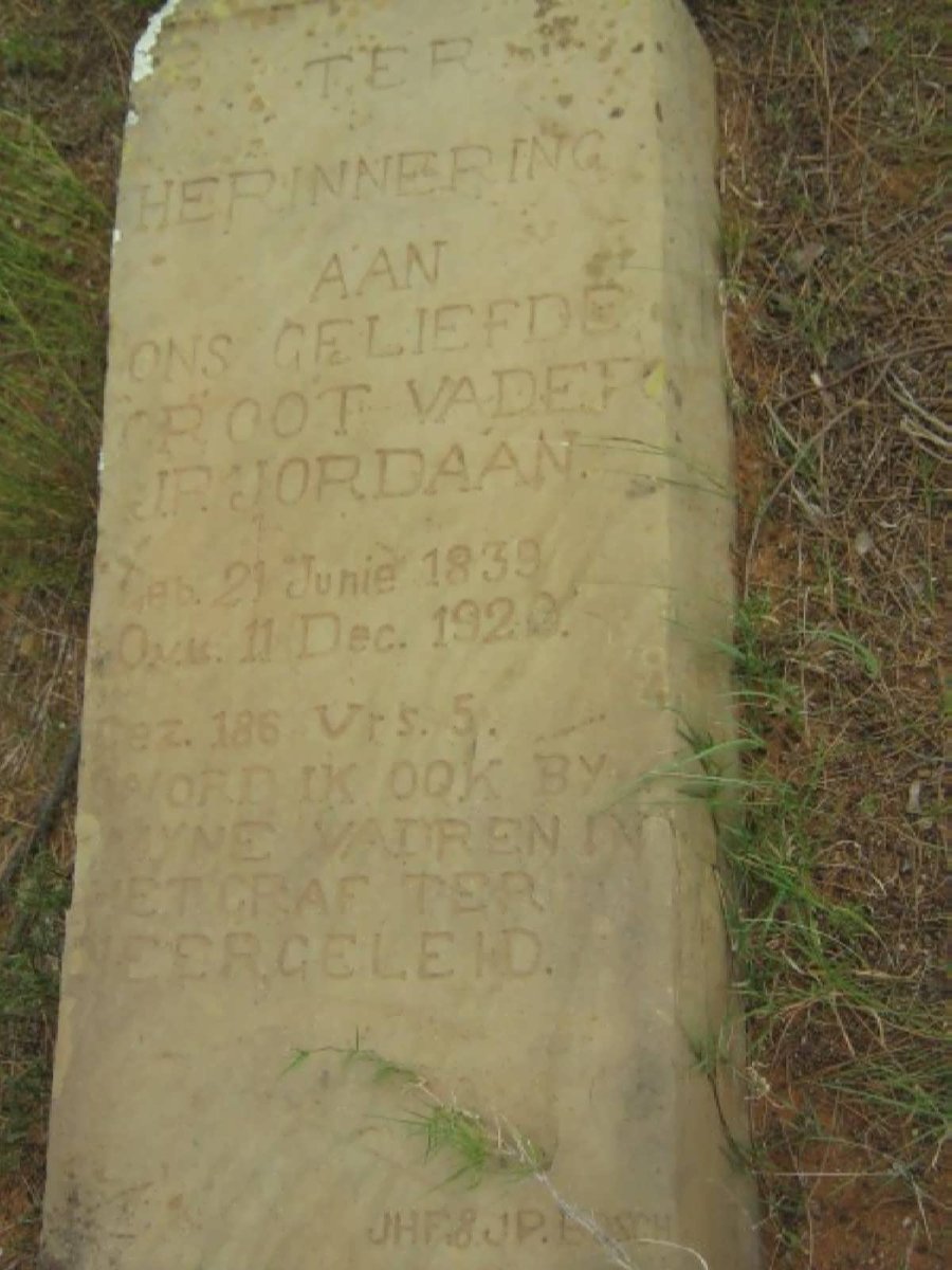 JORDAAN J.R. 1839-1920