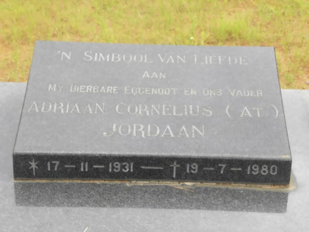 JORDAAN Adriaan Cornelius 1931-1980
