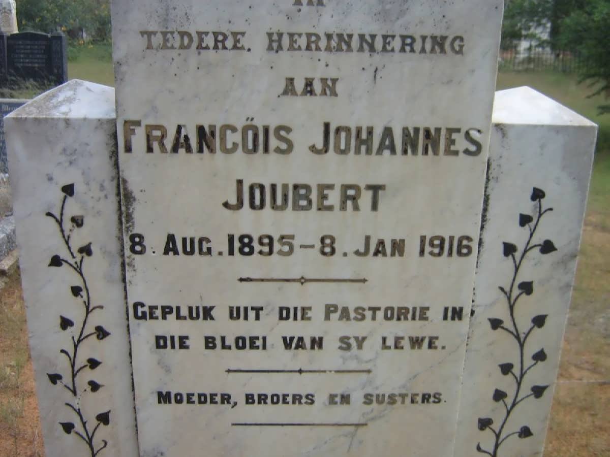 JOUBERT Francois Johannes 1895-1916