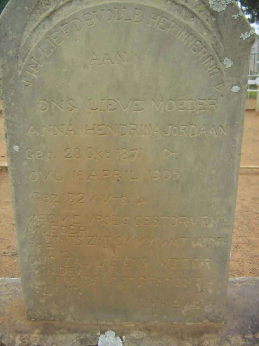 JORDAAN Anna Hendina 1871-1905
