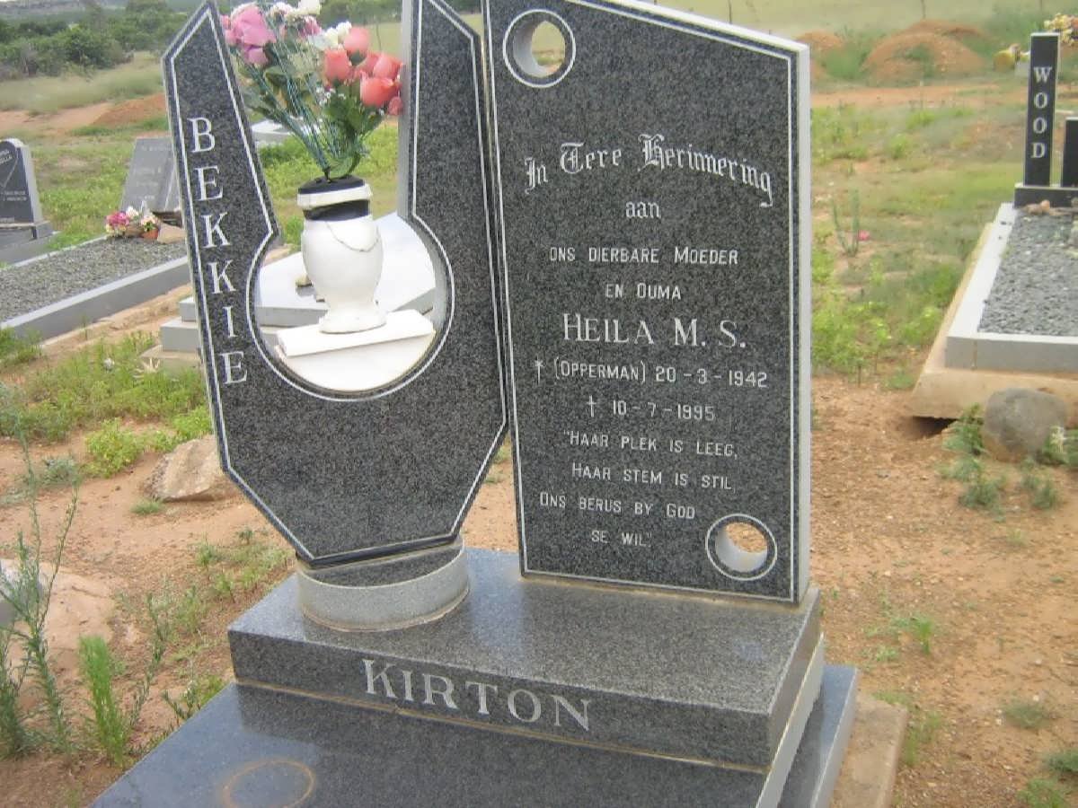 KIRTON Heila M.S. nee OPPERMAN 1942-1995
