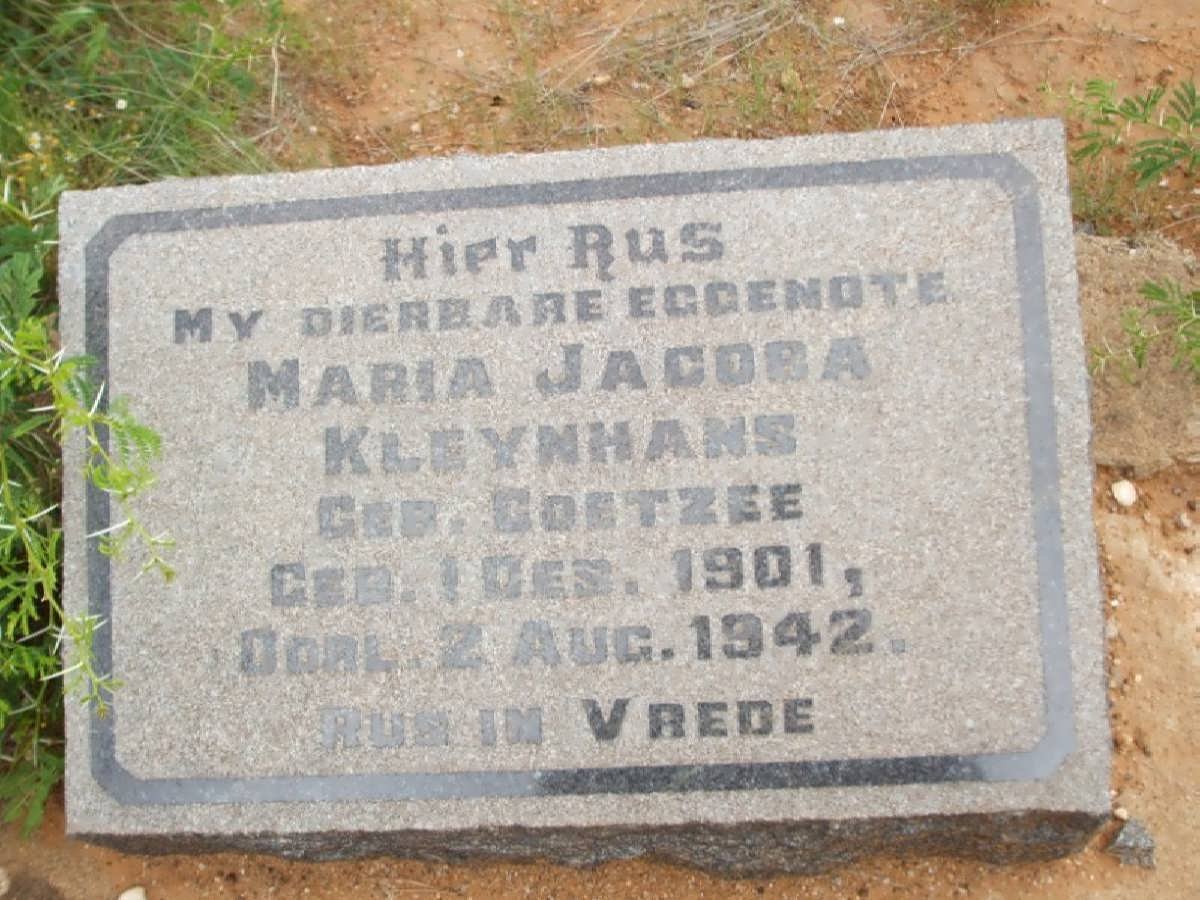 KLEYNHANS Maria Jacoba nee COETZEE 1901-1942