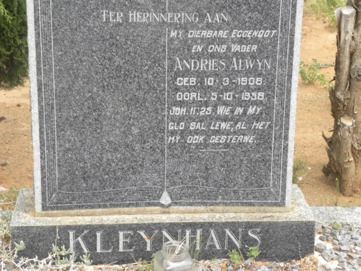KLEYNHANS Andries Alwyn 1908-1958