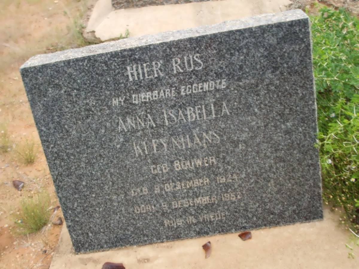 KLEYNHANS Anna Isabella nee BOUWER 1924-1952