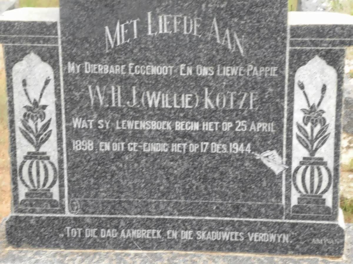 KOTZE W.H.J. 1898-1944