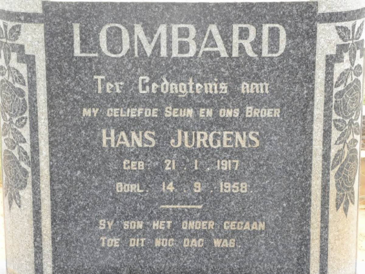 LOMBARD Hans Jurgens 1917-1958