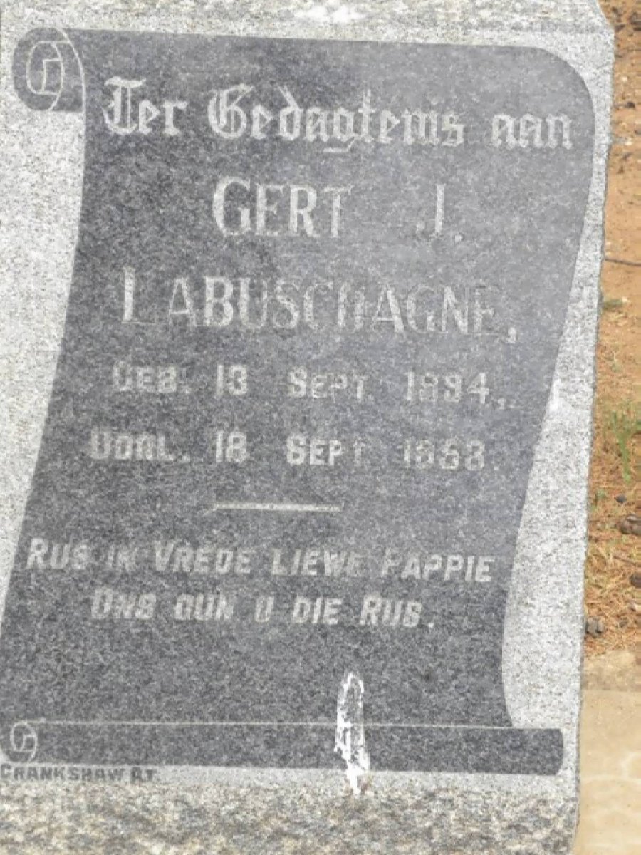 LABUSCHAGNE Gert J. 1894-1953