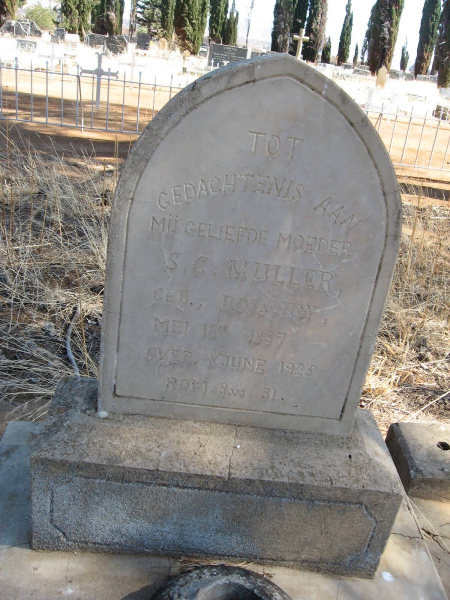 MULLER S.C. nee ROSSOUW 1857-1925