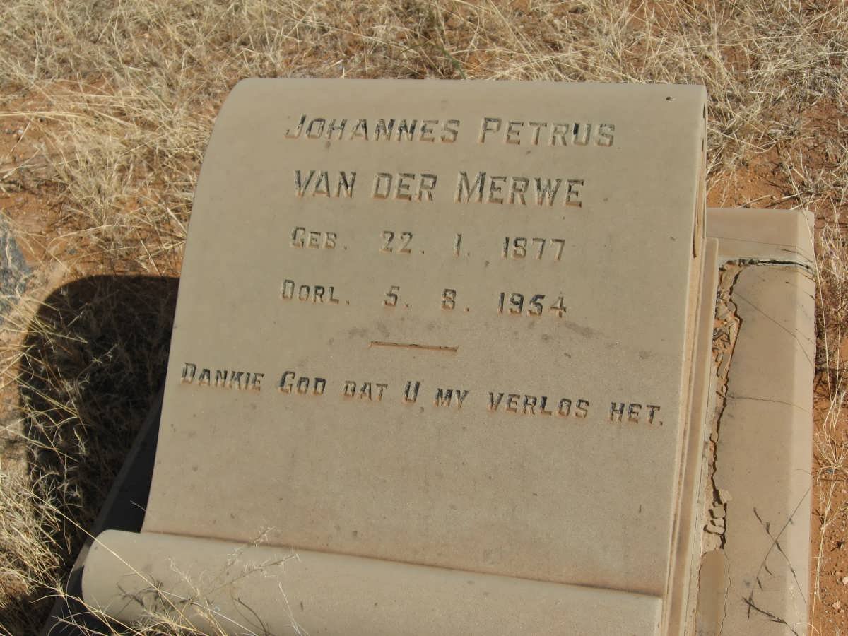 MERWE Johannes Petrus, van der 1877-1954