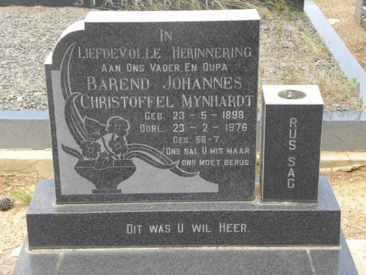 MYNHARDT Barend Johannes Christoffel 1898-1976